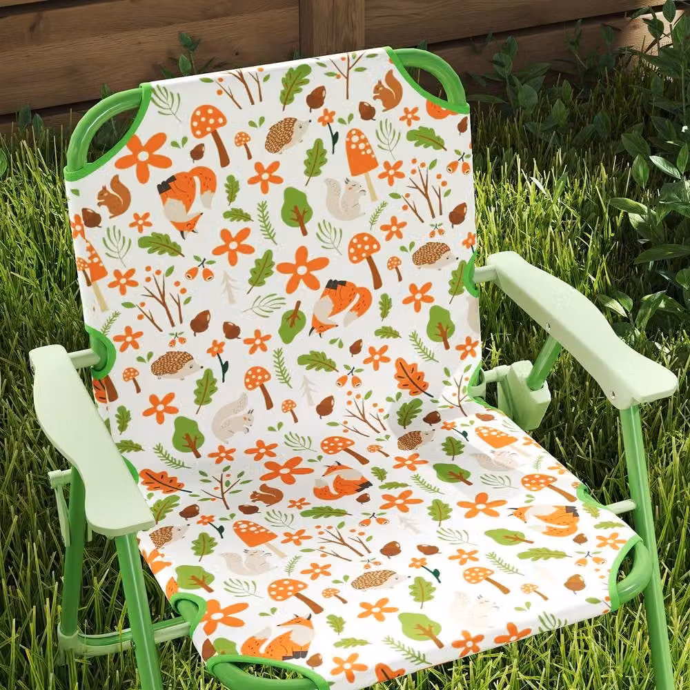 STILVORA Kids Garden Table and Chair Set with Adjustable Parasol in Green – 6
