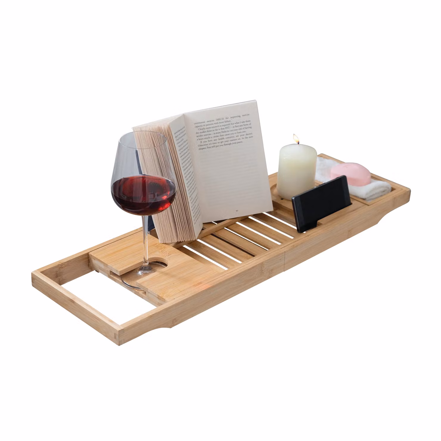 Menkind InGenious Adjustable Bamboo Bath Caddy in Brown – 2