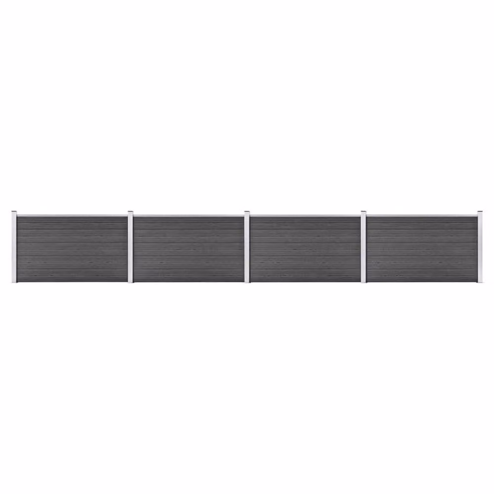 Berkfield Home Durable WPC Fence Panel Set, Black, W: 699 cm, H: 105 cm – 2