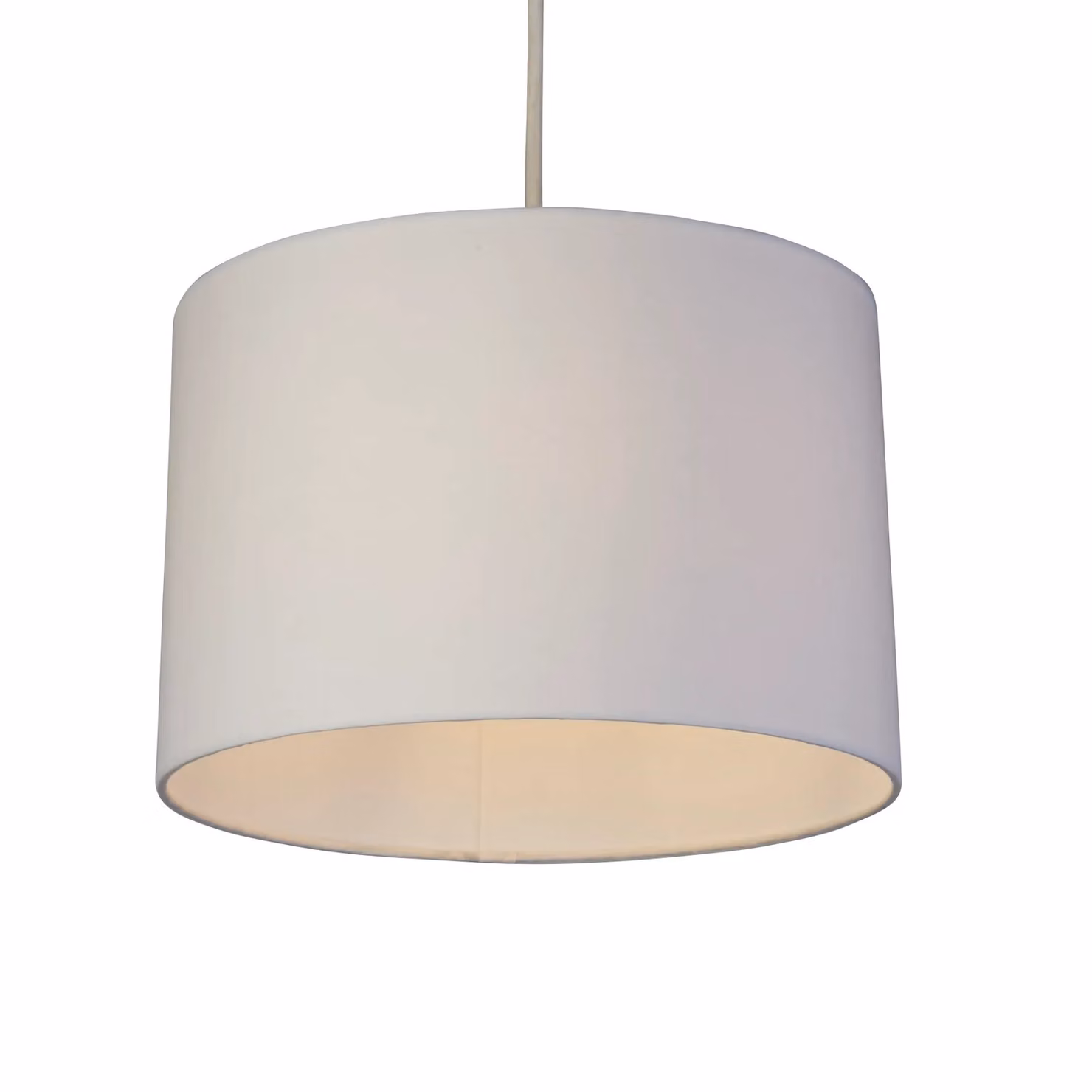 Lighting Collection White Cotton Drum Lamp Shade, Diameter: 30 cm – 2