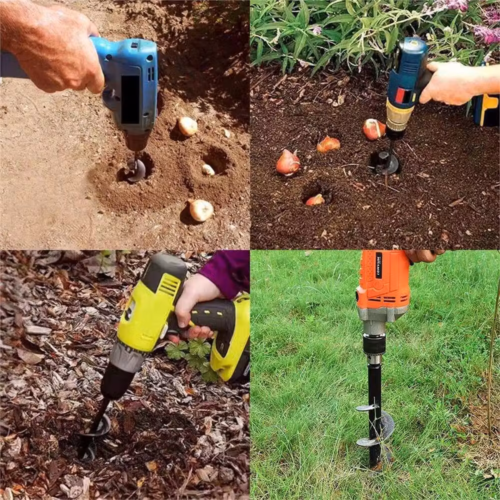 NESTLUNE Black Garden Auger Spiral Drill Bit – 2