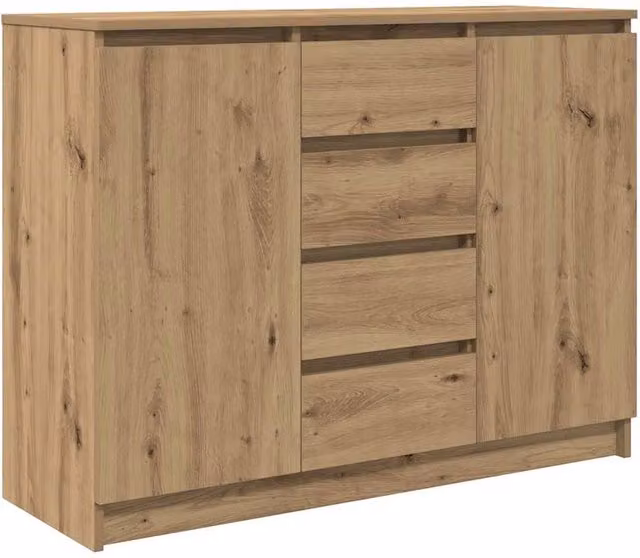 Berkfield Home Artisan Oak Sideboard with Drawers in Brown, W/D/H: 100.5 x 35 x 76 cm – 1