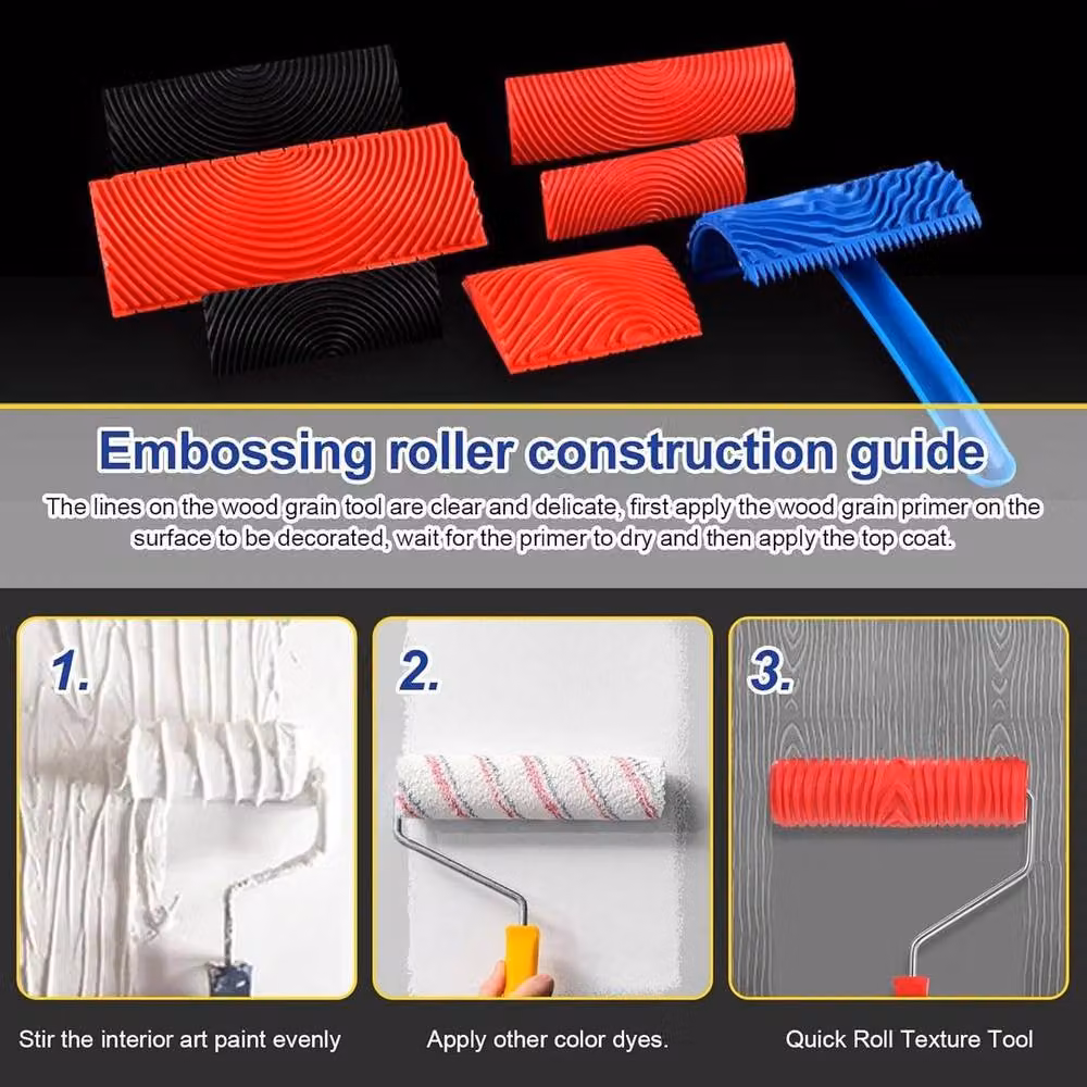 EONLION 8-Piece Wood Graining Tool Set in Red – 4