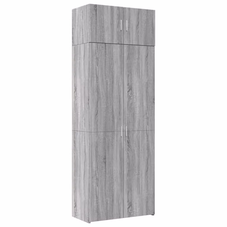 Berkfield Home Grey Sonoma Wall Mounted Storage Cabinet with Hinged Doors, W: 80 cm, D: 42.5 cm, H: 225 cm