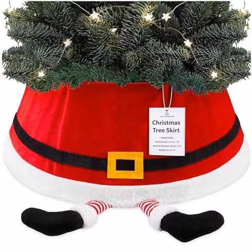 Deko Trends Christmas Tree Skirt in Red Santa and Multicolour – 1