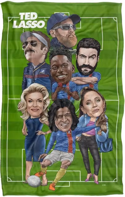 Warner Bros. Ted Lasso Team Lasso On The Pitch Super Soft Fleece Throw Blanket, Multicolour, W/D/H: 91 x 147 cm – 5