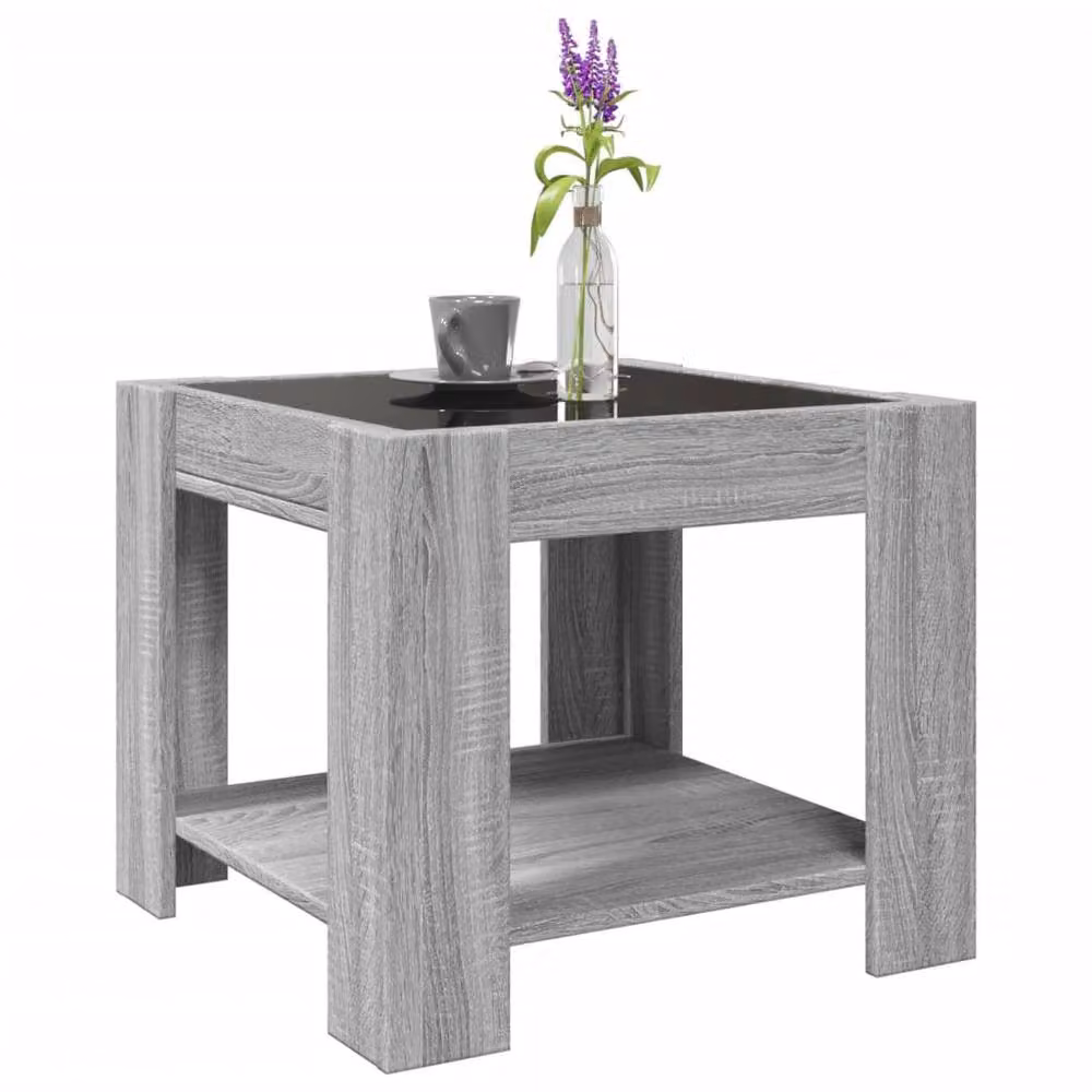 Berkfield Home Decorative LED Coffee Table in Grey Sonoma, W/D/H: 53 x 53 x 45 cm – 2