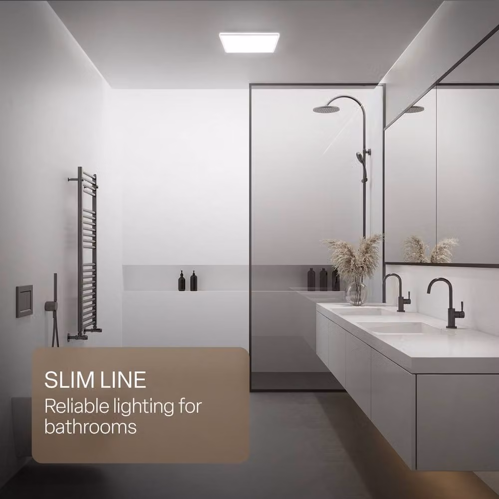 B.K.Licht White LED Slim Ceiling Panel Light, 16W, 1900lm, 4000K Neutral White, IP44 Splash-Proof, W/D/H: 24 x 24 x 3 cm – 2