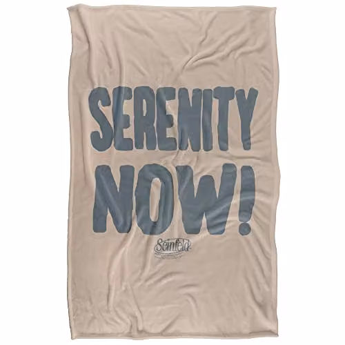 Warner Bros. Seinfeld The Serenity Now Super Soft Silky Touch Fleece Throw Blanket, W/D/H: 91 x 147 cm, Beige/Multicolour – 1