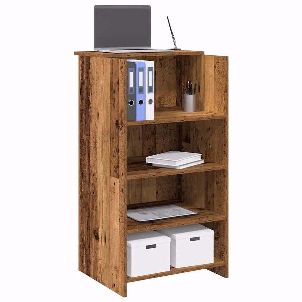 Berkfield Home Reception Desk in Old Wood Brown, W/D/H: 55 x 50 x 103.5 cm – 2