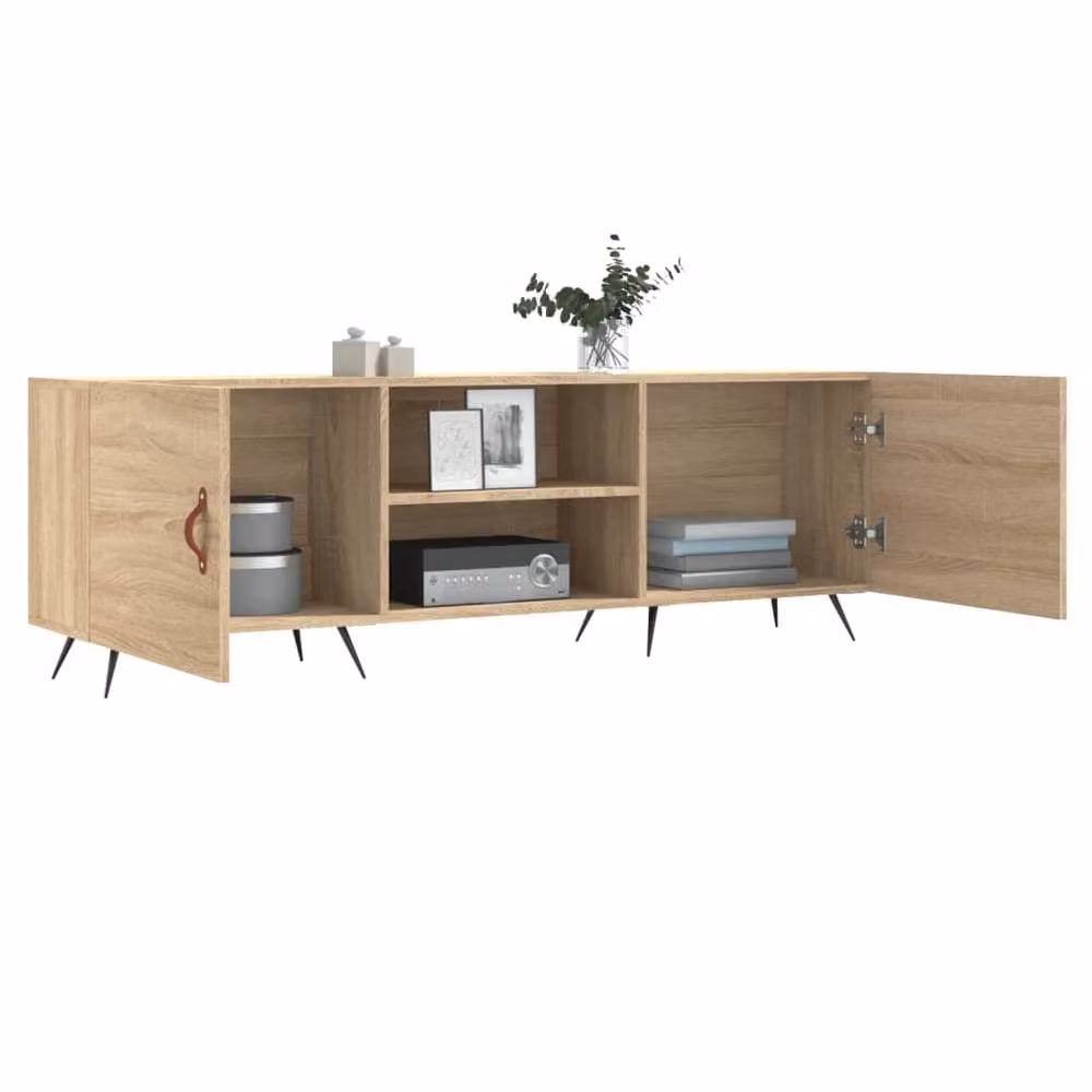 Berkfield Home Industrial TV Cabinet in Sonoma Oak and Beige, W/D/H: 150 x 30 x 50 cm – 3