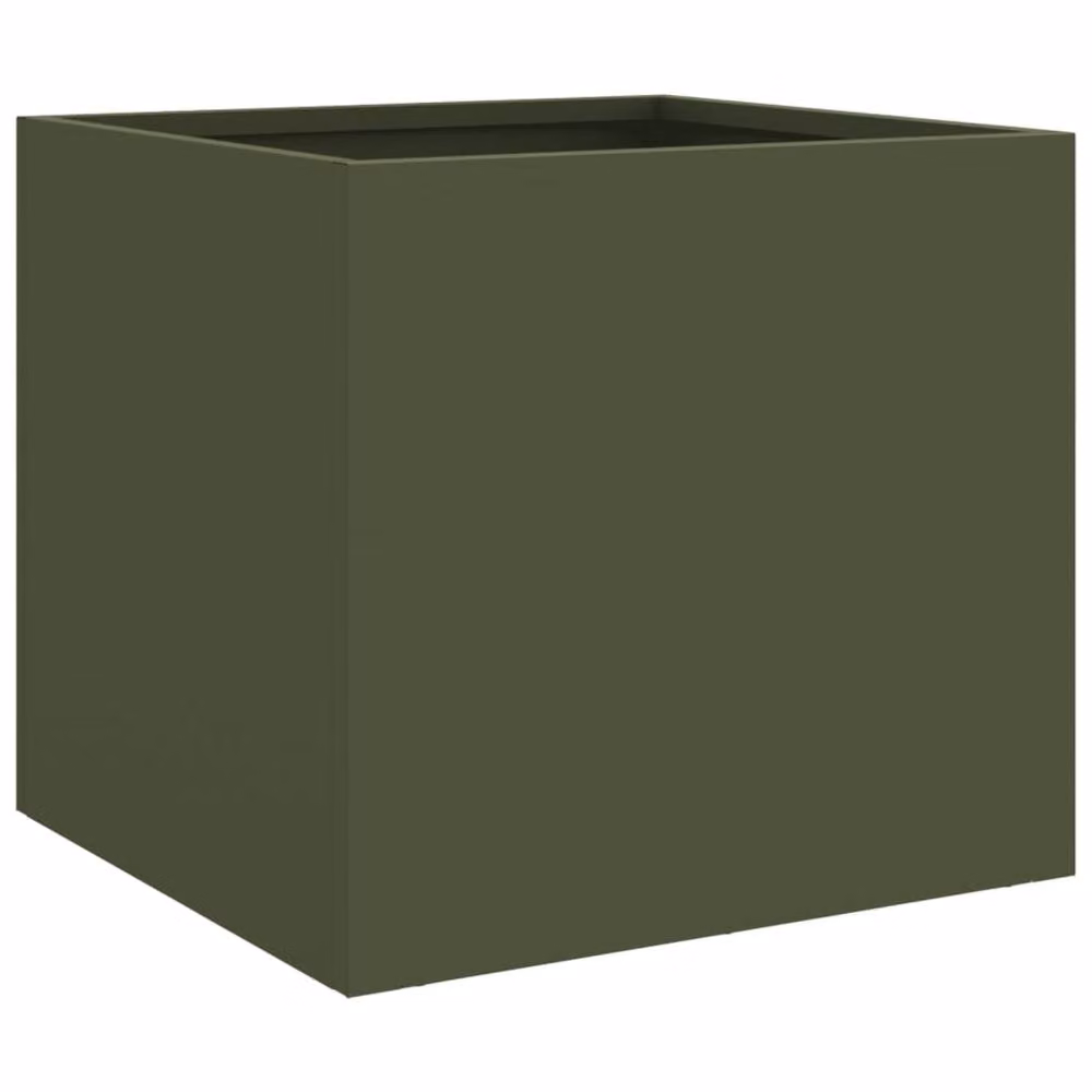 Berkfield Home Steel Planter Tub, Green, W/D/H: 32 x 30 x 29 cm – 3