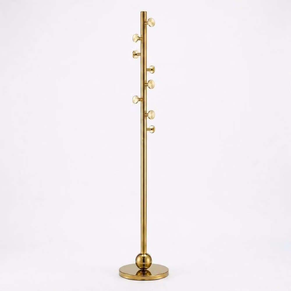 HOME LUXE INTERIOR Luxury Gold Stainless Steel Freestanding Coat Rack Stand, Height: 182 cm – 3