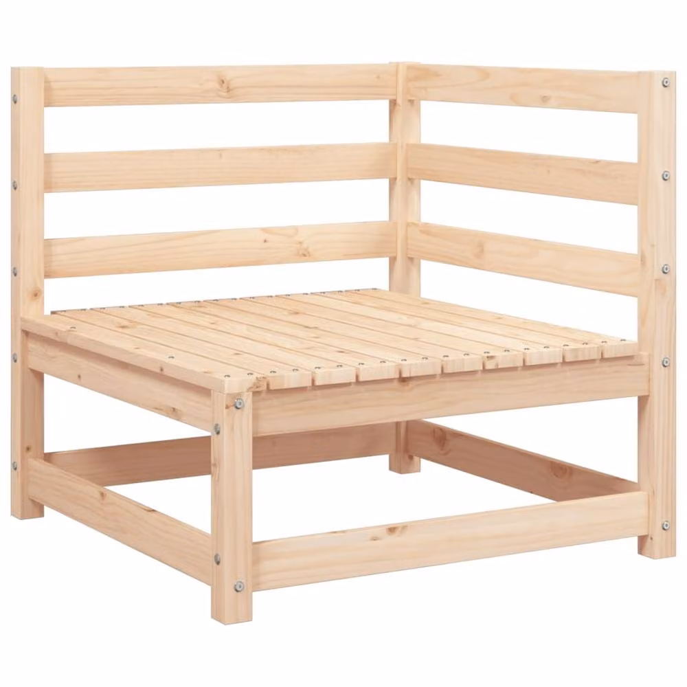 Berkfield Home Rustic Brown Solid Pine Garden Corner Sofa W/D/H: 70 x 70 x 67 cm – 2