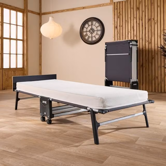 Jay-Be RM80 Rollaway Folding Bed with Memory Mattress in Black
