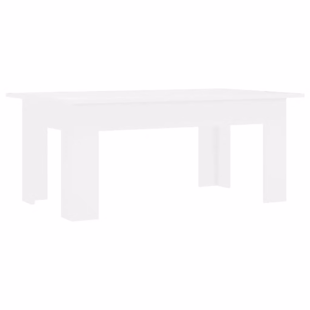 Berkfield Home White Rectangular Coffee Table in Engineered Wood W/D/H: 100 x 60 x 42 cm – 2