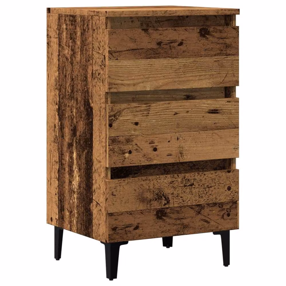 Berkfield Home Classic Bed Cabinet in Brown with Metal Legs, W/D/H: 40 x 35 x 69 cm – 3