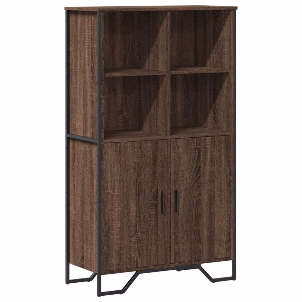 Berkfield Home Classic Highboard in Brown Oak, W/D/H: 79.5 x 35.5 x 137.5 cm – 2