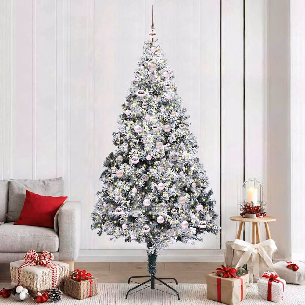 Berkfield Home Green Artificial Christmas Tree with 300 LEDs and Stand, Height: 240 cm – 2