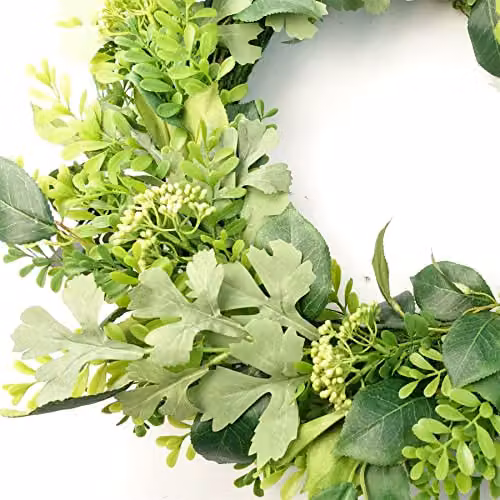 Leaf Green Artificial Fern Blossom Wreath, Diameter: 50 cm – 3