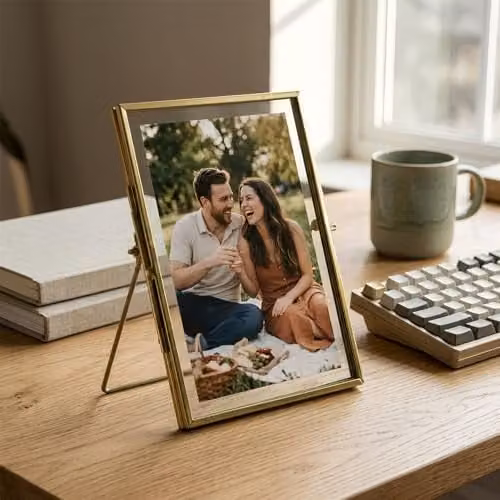 Nicola Spring Gold Metal Photo Frames, Pack of 5, Fits 13 x 18 cm Photos – 6