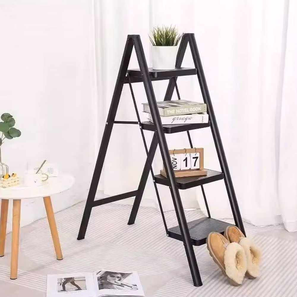 Ventryn 4 Step Folding Step Ladder and Portable Step Stool in Black – 3