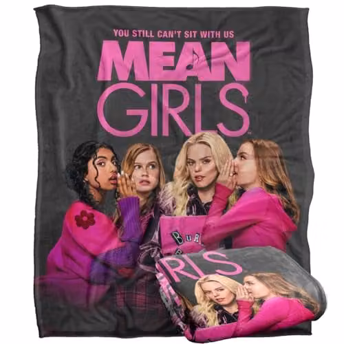 LOGOVISION Mean Girls (2024) Musical Poster Super Soft Fleece Throw Blanket, Multicolour, W/D/H: 152 x 127 x 1 cm