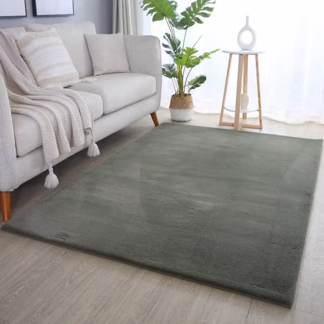 Desire Rugs Plushtale Washable Plain Poly Cotton Area Rug, Green, W: 100 cm, D: 60 cm – 1