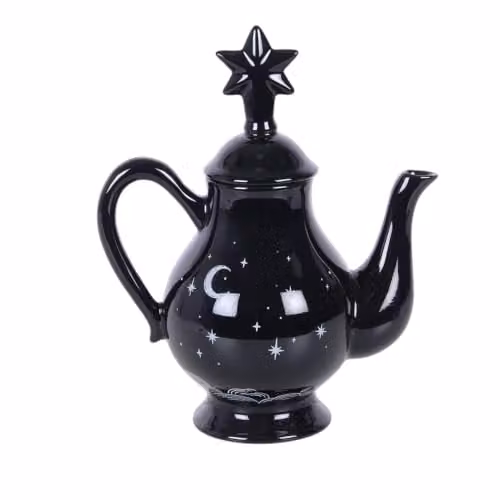 Kingsbury Gifts Spellbound Sky Ceramic Teapot in Black and White