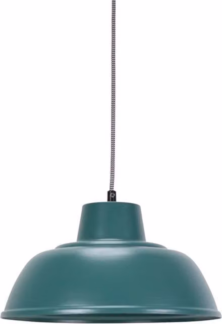 ValueLights Morris Mid-Century Teal Dome Hanging Pendant Ceiling Light Fitting with LED Bulb