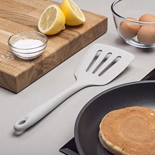 Zeal Silicone Non-Stick Slotted Fish Slice and Cooking Turner, Grey, Length: 30 cm – 7