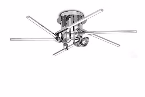Mantra Cinto Semi Flush Ceiling Light, 42W LED, Polished Chrome, 3000K Warm White, 3360lm