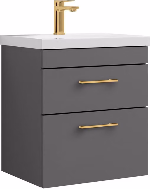 Balterley 2 Drawer Wall Hung Bathroom Vanity Basin Unit, Grey – 1