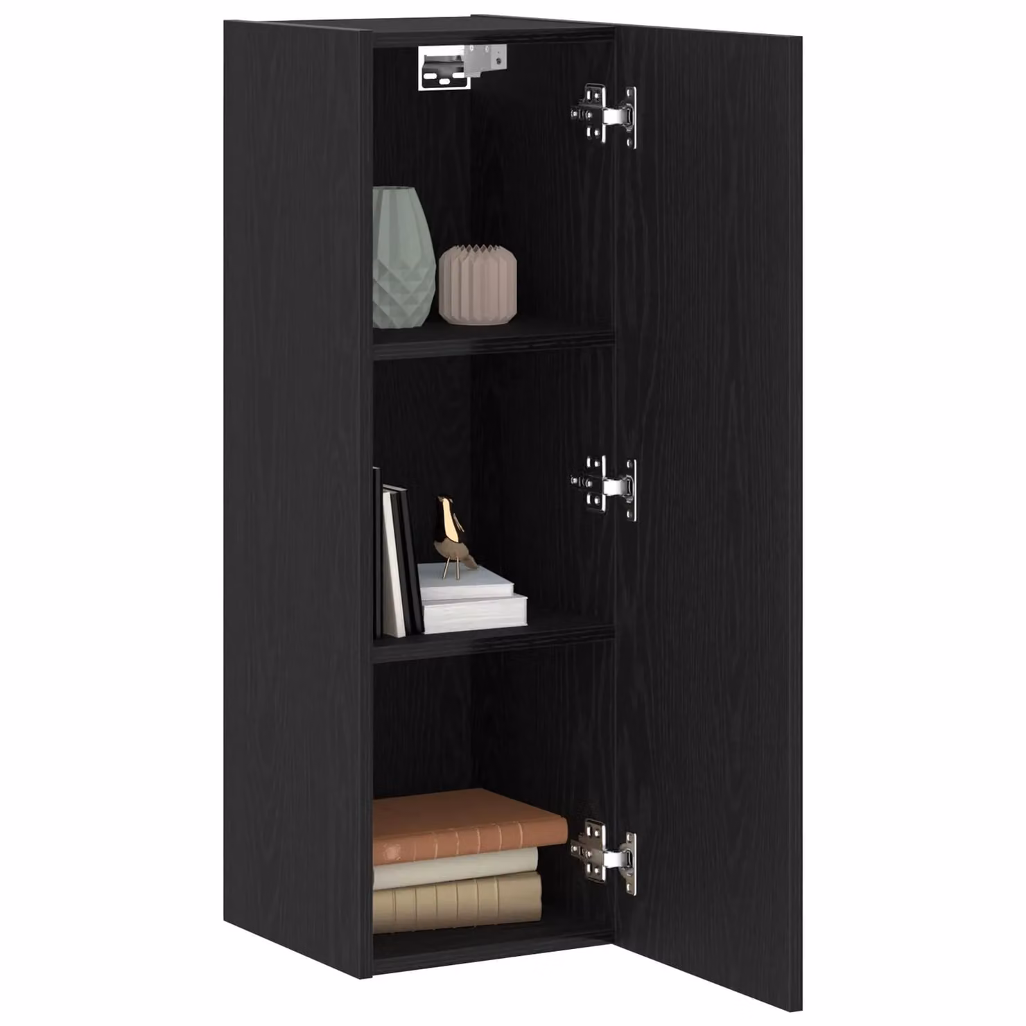 Berkfield Home Set of 2 Wall-Mounted Modern TV Cabinets in Black Oak, W/D/H: 30.5 x 30 x 90 cm – 3