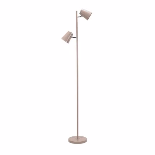 ValueLights Bibi Adjustable Metal Floor Lamp in Nude with LED Bulbs