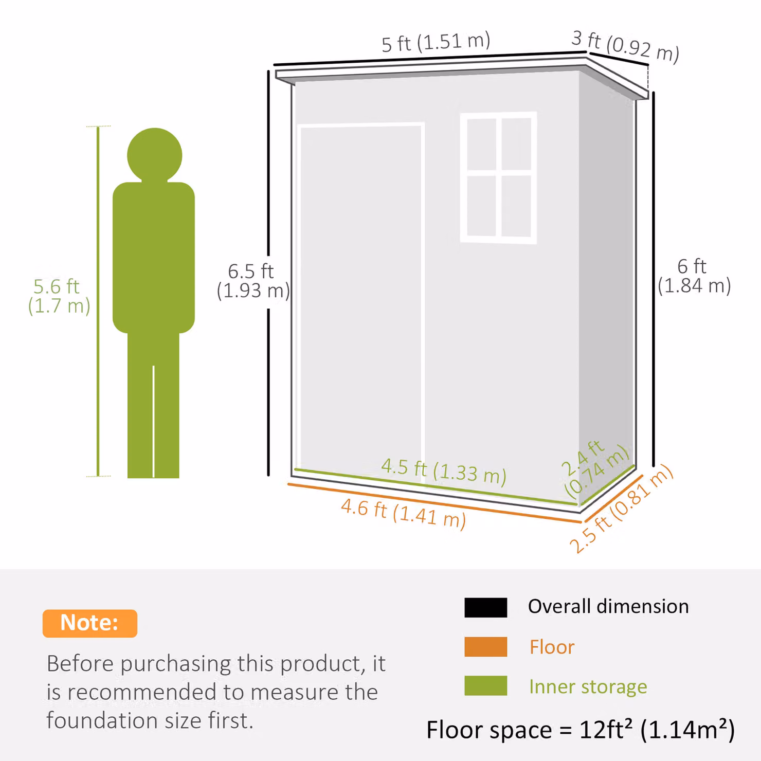 Outsunny Grey Garden Storage Shed with Lockable Door, Window and Side Vent – 3