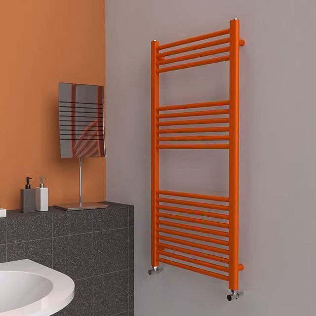 Lux Heat Coloured Towel Radiator in Sunburst Orange, W/H: 60 x 120 cm