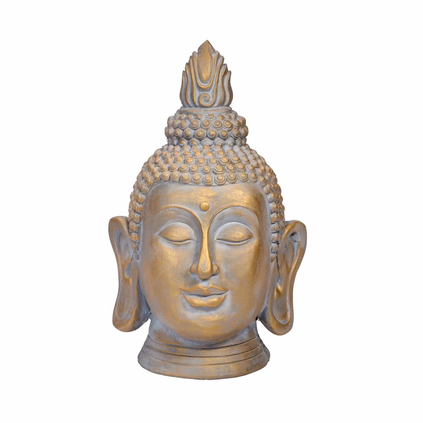mysmartbuy Buddha XL Oriental Garden Statue in Gold and Grey, Height: 50 cm – 2