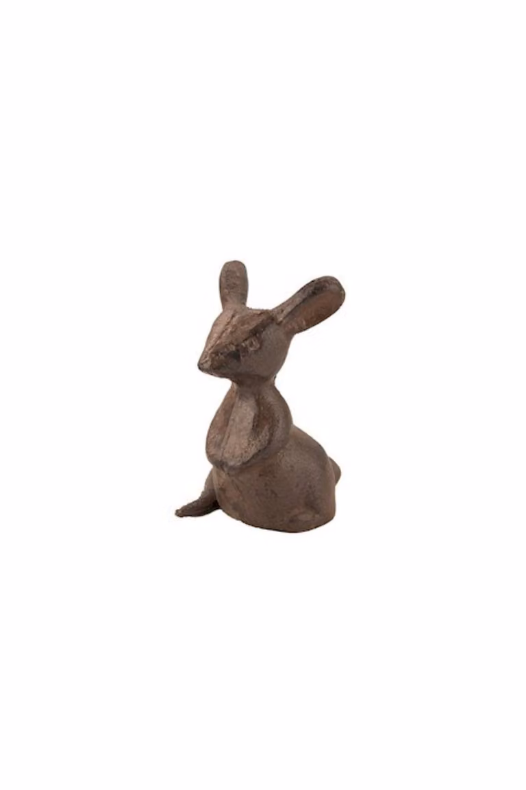 KDMD Decorative Listening Mouse in Rusty Cast Iron, Brown