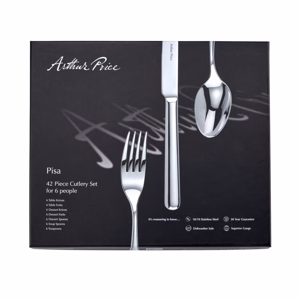 Arthur Price Signature Pisa 42 Piece Stainless Steel Cutlery Set in Silver for 6 People – 3