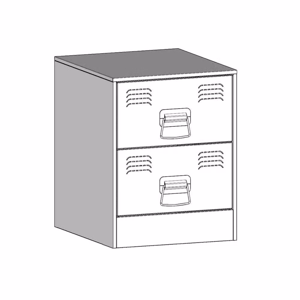Berkfield Home Durable Metal Bedside Cabinets, 2 Pack, Green, W: 34.5 cm, D: 39 cm, H: 44 cm – 3
