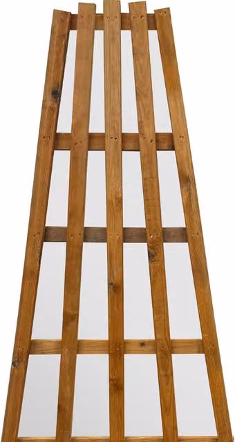 MirrorOutlet The Trellis Hanging Mirror in Orange and Brown with Geometric Wood and Glass Design