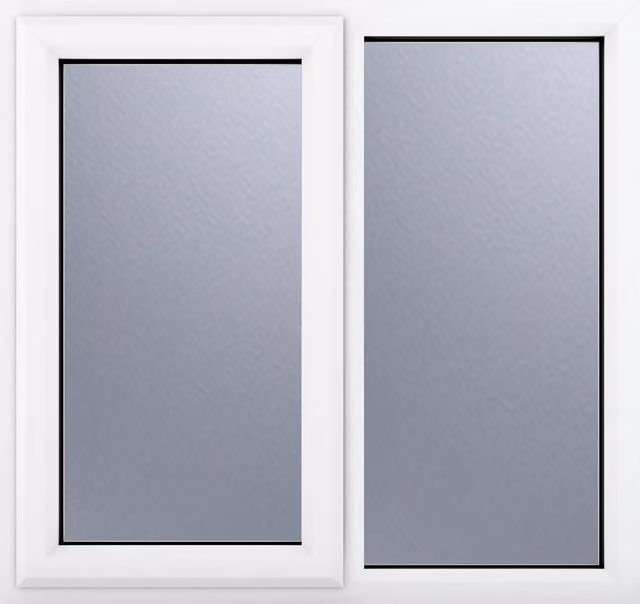 Crystal Direct White Top Hung Double Obscure Glass Window, W/H: 119 x 119 cm