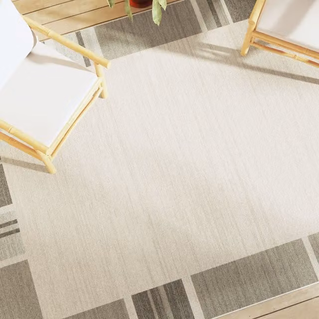 Berkfield Home Multicolour Taupe Indoor and Outdoor Short Pile Anti Slip Rug, W: 190 cm, L: 300 cm – 1