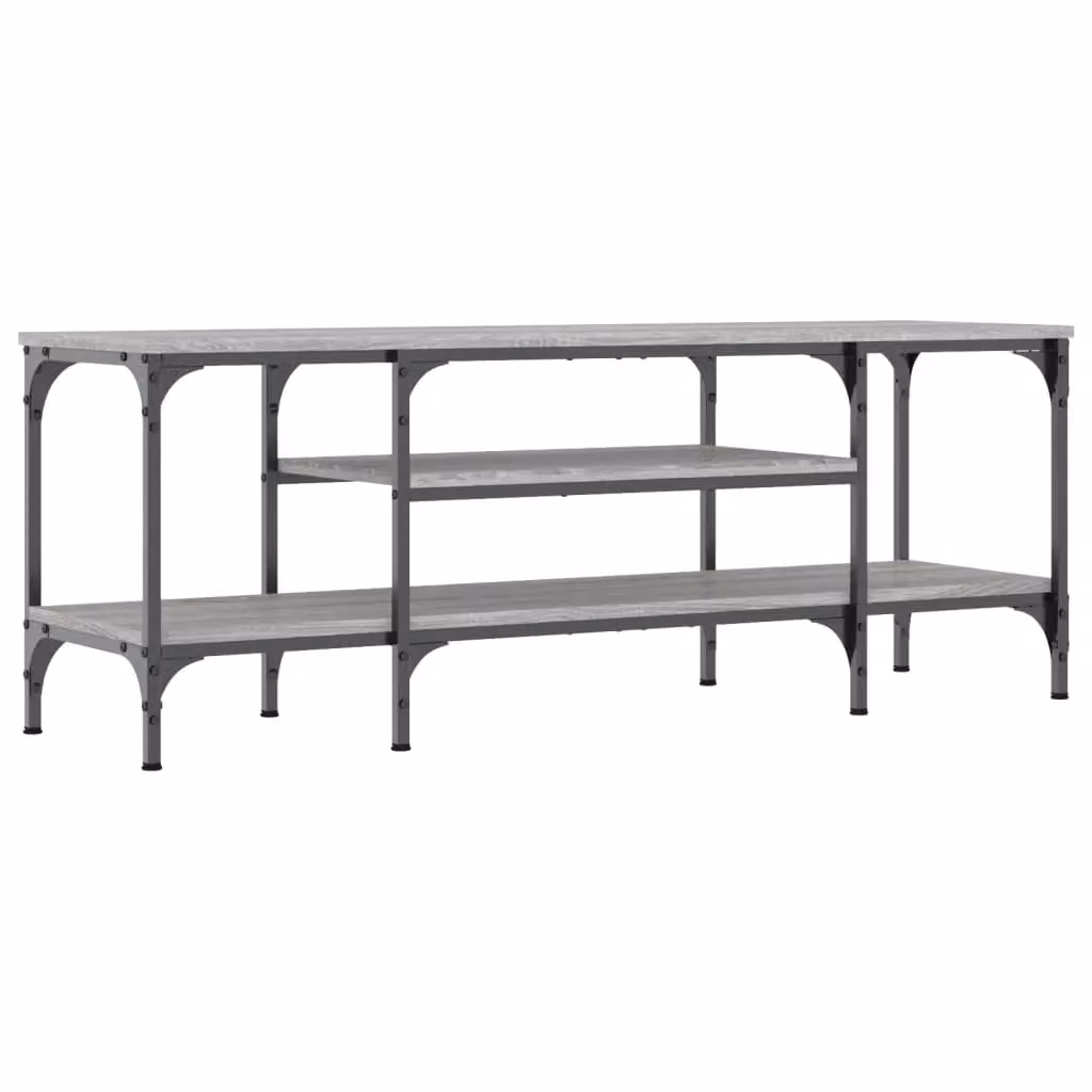 Berkfield Home Grey Sonoma TV Cabinet in Engineered Wood and Iron, W/D/H: 121 x 35 x 45 cm – 2