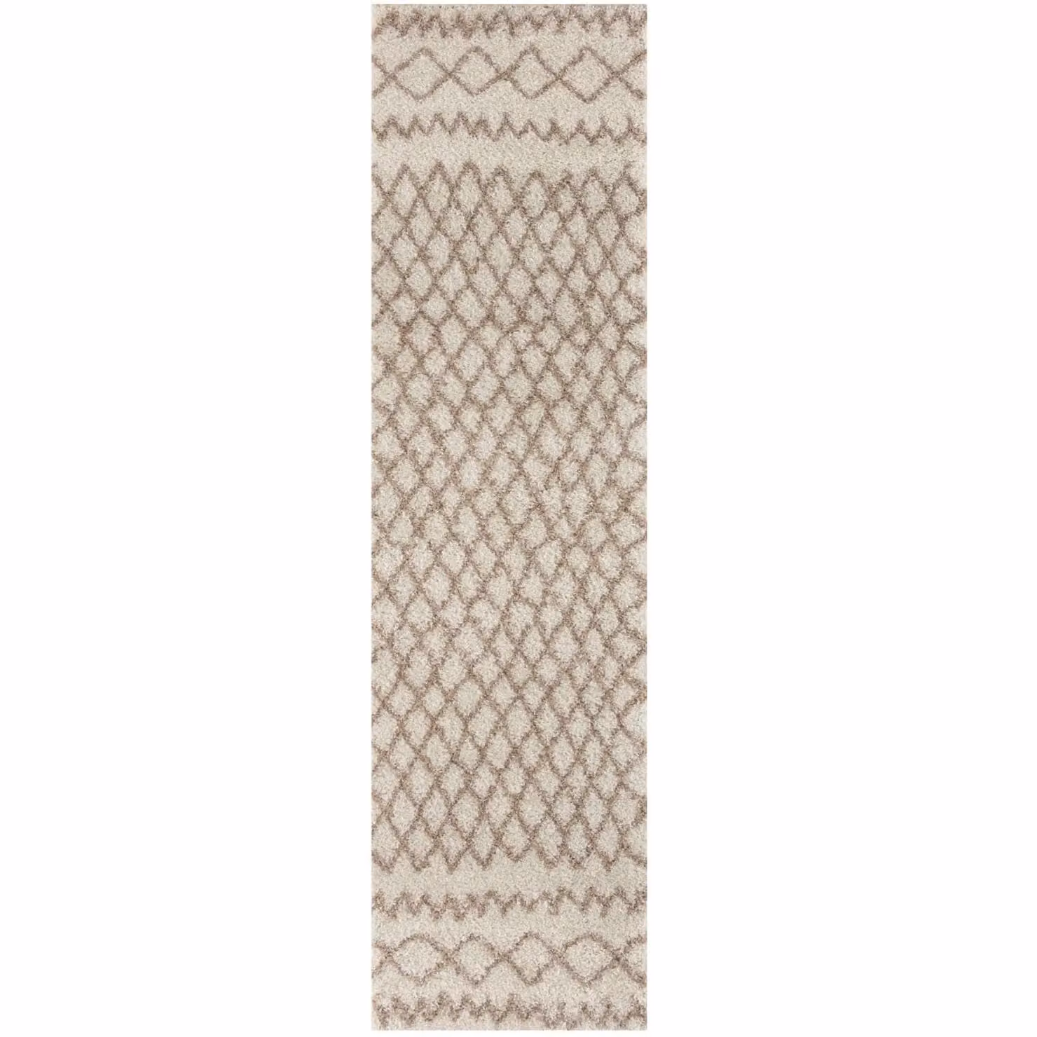 THE RUGS Soft Tangier Moroccan Shaggy Square Rug in Ivory and Beige, W x D: 120 x 120 cm – 2
