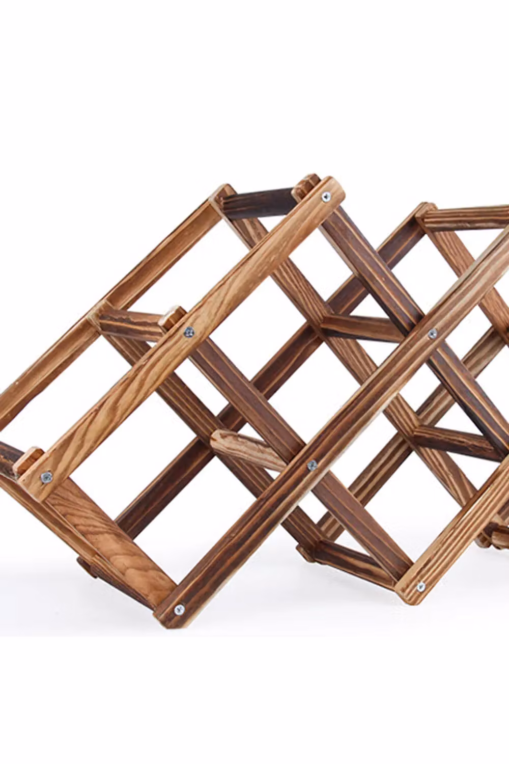 Living and Home Brown Solid Wood Foldable Stackable Wine Rack – 2