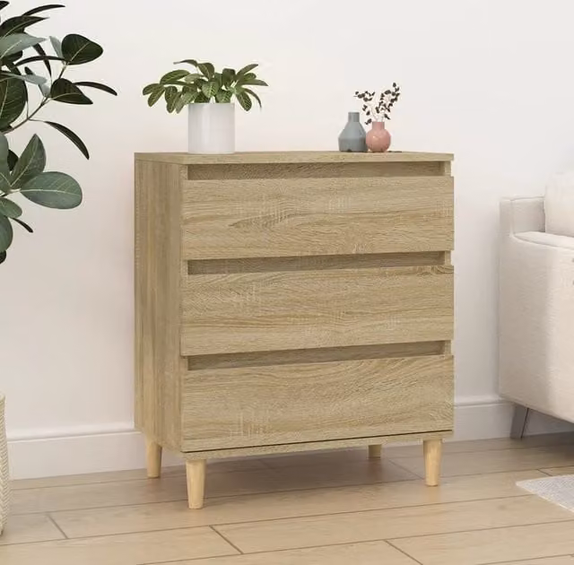 Berkfield Home Sonoma Oak Sideboard in Brown, W/D/H: 60 x 35 x 70 cm