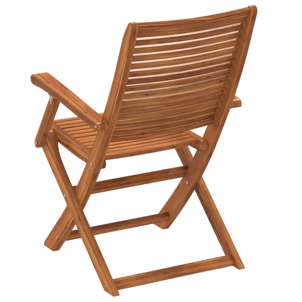 Berkfield Home Set of 8 Folding Garden Chairs in Brown Solid Acacia Wood, W/D/H: 57 x 66 x 95 cm – 3