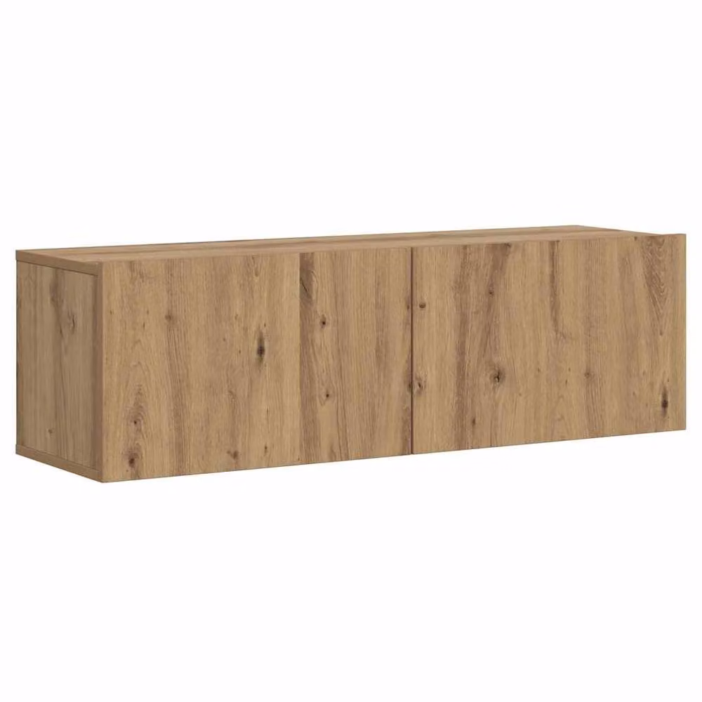 Berkfield Home Artisan Oak Wall Mounted TV Cabinet in Brown, W/D/H: 100 x 30 x 30 cm – 2